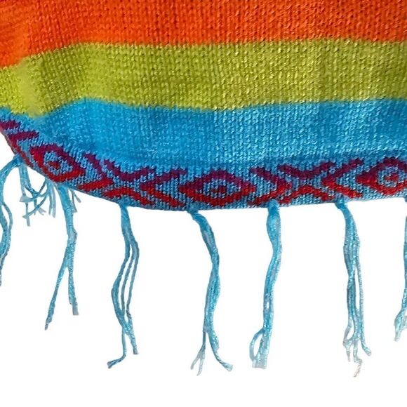 Sweater Hooded Peru Peruvian Alpaca Womens Size Small Rainbow Hoodie - Picture 8 of 10